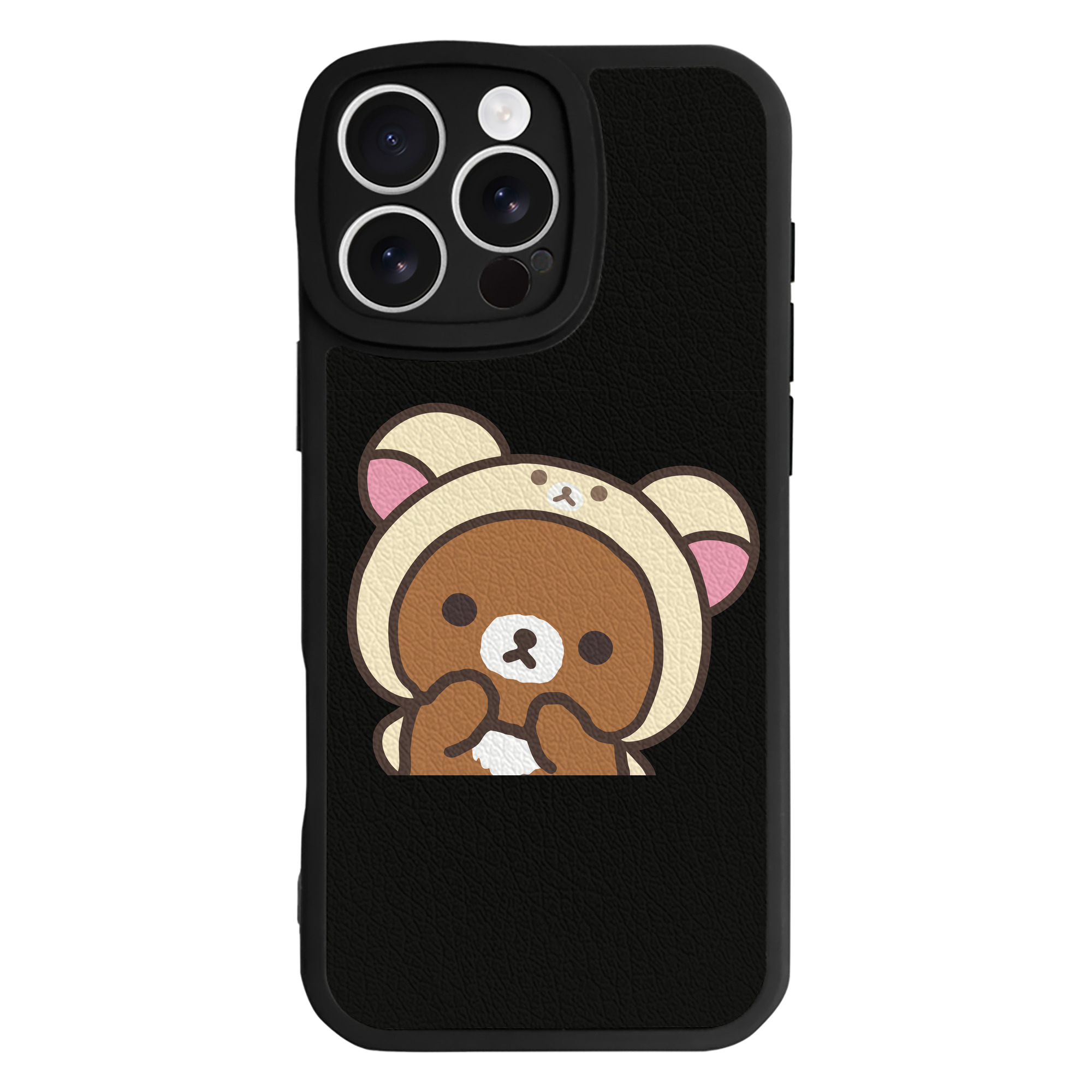 （画像用） リラックマ リラックマ キイロイトリ Rilakkuma Korilakkuma Kiiroitori 【iPhone 16シリーズ対応】シリコンスマホケース（レザー調） 材質：シリコン